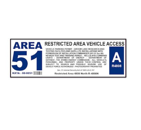 Area51 Decal - Area51 Sticker - Area 51 - Groom lake - Dreamland - USAF Decal - Military Decal - Aviation Sticker - Funny Sticker - Base Pass - Car Sticker - Jeep decal