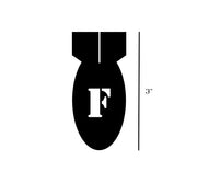 F Bomb Decal-FBomb-Funny Decal-Funny Sticker-Bomb Decal-Aircraft Decal-Aviation Decal