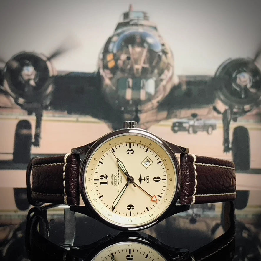 B-17 Tribute - Polished Finish - Beige Dial - Stainless Steel