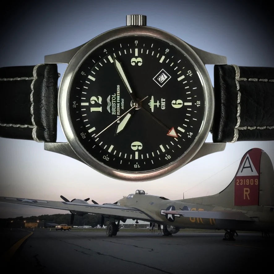 B-17 Tribute - Stainless Steel - Brush Finish - Black Dial - Black