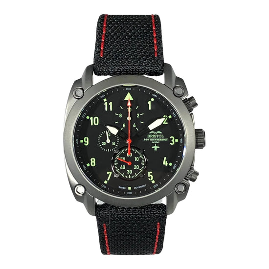 A-10 Thunderbolt Tribute - Gunmetal Finish - Kevlar Band - Dial detail