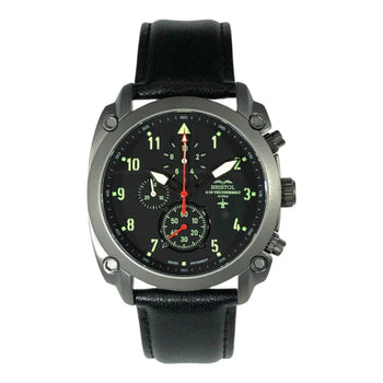 A-10 Thunderbolt Tribute - Gunmetal Finish - Leather Band - watch dial detail