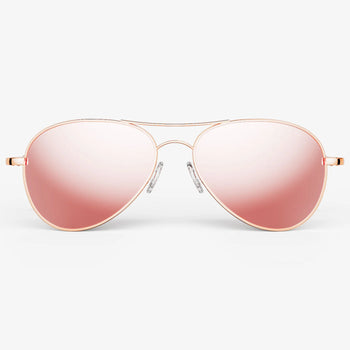 Randolph Engineering 22k rose gold frame  with rose gold mirror nylon lens - front view 