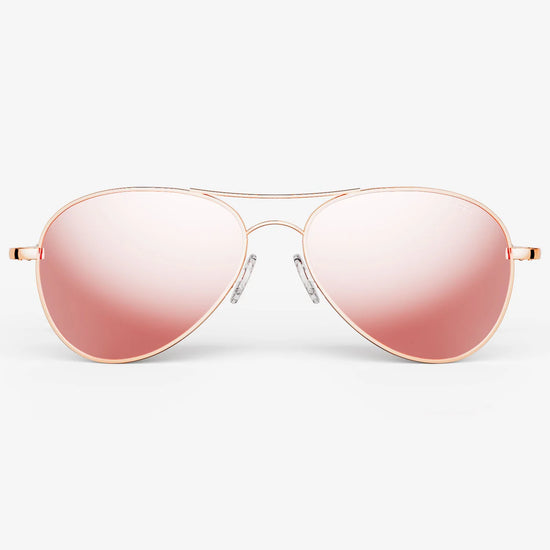 Randolph Engineering 22k rose gold frame  with rose gold mirror nylon lens - front view 