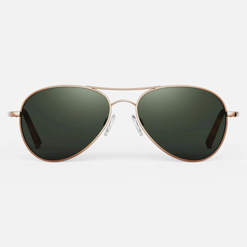 Randolph Engineering Amelia - 22k Chocolate Gold Frame AGX Polarized Nylon Lens Womans Aviator Sunglasses - front view