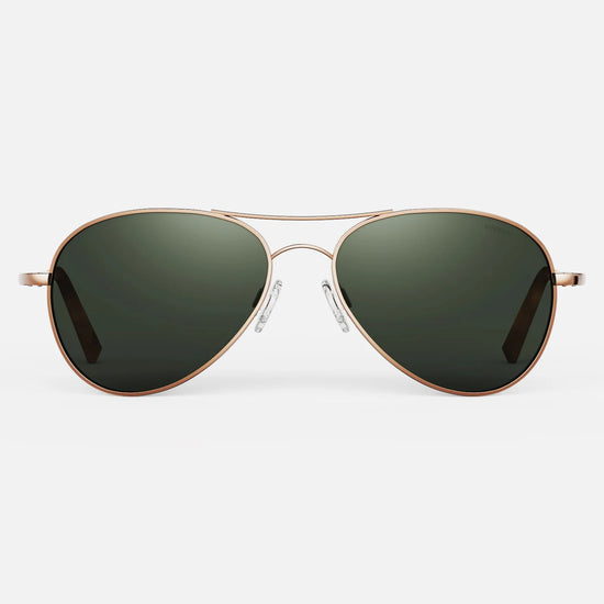 Randolph Engineering Amelia - 22k Chocolate Gold Frame AGX Polarized Nylon Lens Womans Aviator Sunglasses - front view