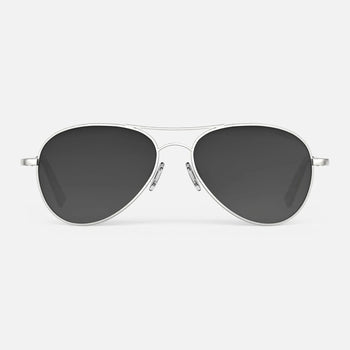 Randolph Engineering Amelia sunglasses - Satin Silver Frame Coastal Gray Polarized Gradient Nylon Lens 