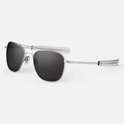 Aviator - Military Special Edition - Matte Chrome Sunglasses on a white background