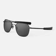 Military Special Edition Matte Black Aviator Sunglasses with a metallic frame and dark lenses on a white background