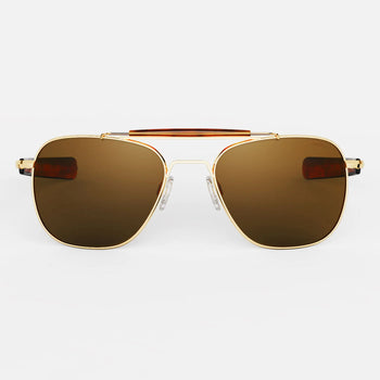 Randolph Engineering Aviator II 23K Gold & American Tan Polarized - front view