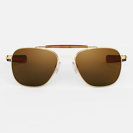 Randolph Engineering Aviator II 23K Gold & American Tan Polarized - front view
