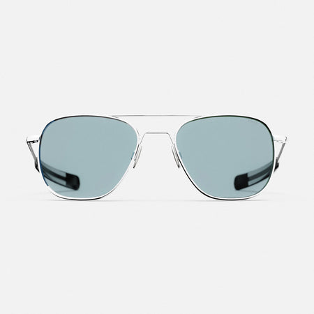 Randolph Engineering Aviator Sunglasses with Blue Hydro lens viewed from the front