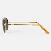 Randolph Engineering Concorde Pilot sunglasses - 23K Gold & American Grey Polarized - side view