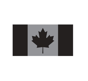 Canada Flag Decal in Silver and Black