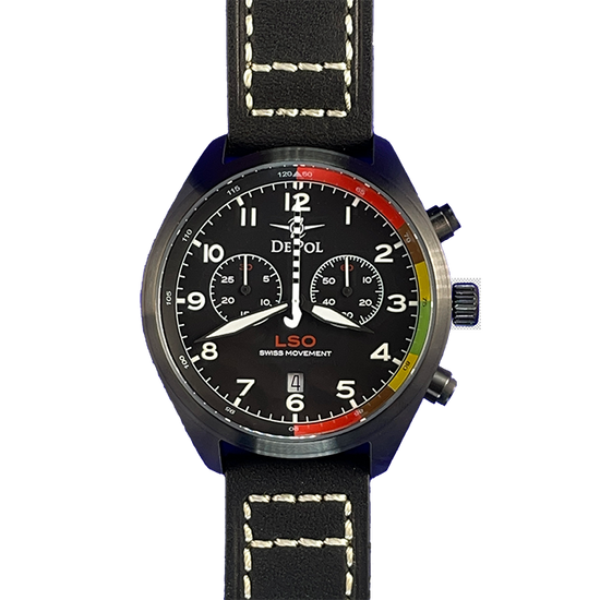 Landing Signal Officer Watch - black DLC - Aviator watch 