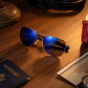Aviator - Gunmetal & Atlantic Blue on desk