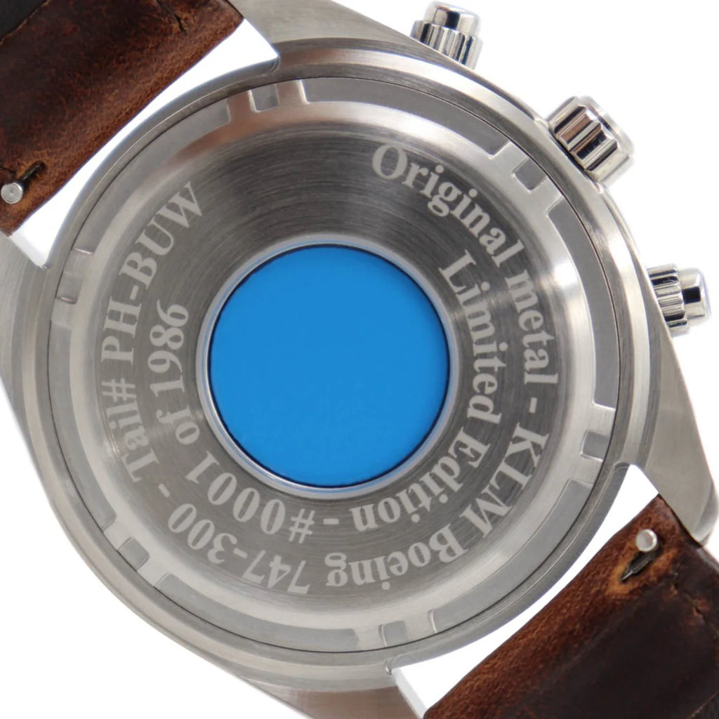 747 Tribute - Stainless Steel - Black Dial - Black Leather Band