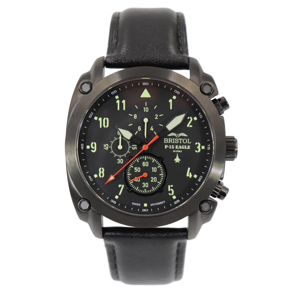 F-15 Eagle Tribute -Black Finish - Leather Band – Sierra Hotel