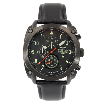 F-15 Eagle Tribute -Black Finish - Leather Band - Dial detail 