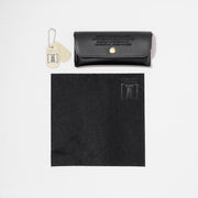 Randolph Engineering Aviator Sunglasses Black leather pouch, cleaning cloth with dog tags