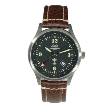 P-51 Mustang Tribute watch - Stainless Steel Brush Finish - dial view