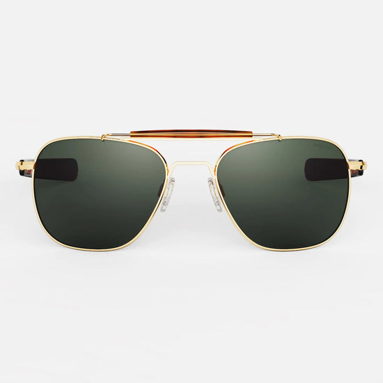 Randolph Engineering Aviator II 23K Gold & AGX lens Aviator Sunglasses - font view