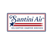 Santini Air Helicopter Charter Services with red, white, and blue design on a white background