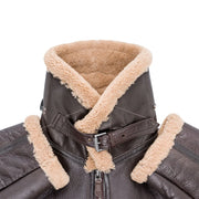 Sheepskin Bomber Jacket - collar detail