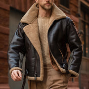 Sheepskin Bomber Jacket Model Front