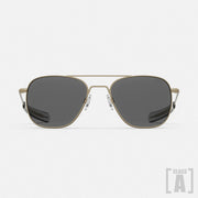 Class A Aviator - Desert Sand & American Gray framed aviator sunglasses on a white background