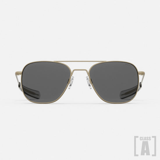 Class A Aviator - Desert Sand & American Gray framed aviator sunglasses on a white background