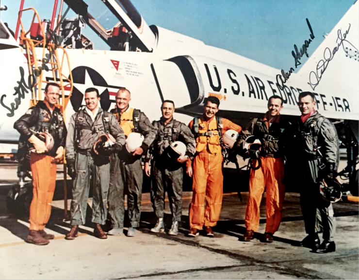Mercury Seven Astronauts - NASA Astronauts - Astronaut Autographs - Space Collectables - Gus Grissom, Alan Shepard - John Glen - Deke Slayton - Gordo Cooper - Wally Schirra -  
