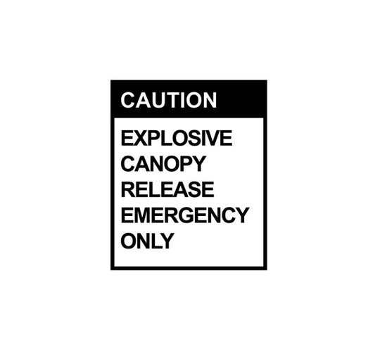 Military Decal-Airplane Sticker-Caution Explosive Canopy Decal-Aircraft Marking-Aviation Decal-Aviation Sticker