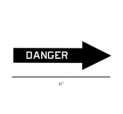Danger Arrow-Aircraft Warning-Military Decal-Aviation Decal-Aircraft Sticker-Aircraft Markings-Aviation Sticker-Military Aircraft Decal