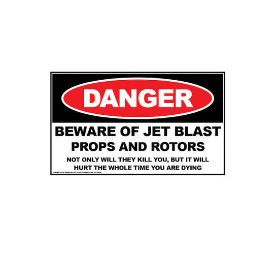Beware Of Jet Blast Props and Rotors Decal-Aviation Sticker-Airport Warning Decal