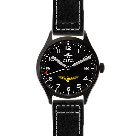 DePol custom USN “Wings of Gold” Rotary Wing Edition GMT aviator watch - Helicopter pilot watch