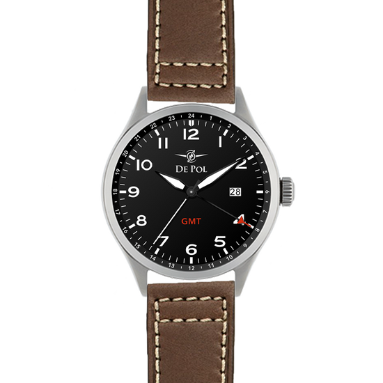 Depol GMT - back dial with red GMT hand