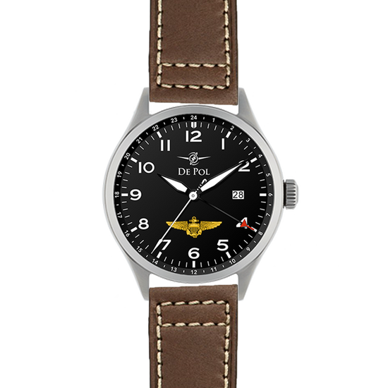 Navy Pilot Stainless GMT aviator watch