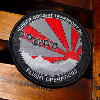 Rubber Dogshit C130 Transport Div Patch- C130 Hercules squadron humor patch 