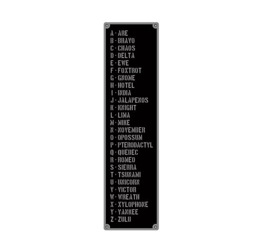 phonetic alphabet-aviation humour decall-Funny military decal 