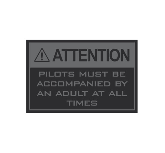 Pilots Must be Accompanied by an Adult Aviation Sticker-Funny Aviation Sticker