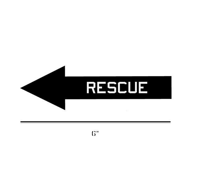 Rescue Arrow Aircraft Marking Decal | Black Left | Sierra Hotel Aeronautics