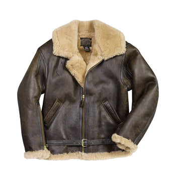 RAF Sheepskin Bomber Jacket - front view - Warmest sheepskin flight jacket