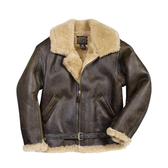 RAF Sheepskin Bomber Jacket - front view - Warmest sheepskin flight jacket