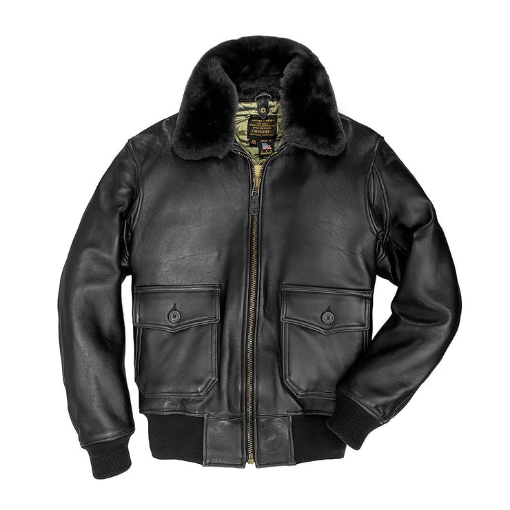 Navy Lambskin G-1 Flight Jacket Black (Long) – Sierra Hotel
